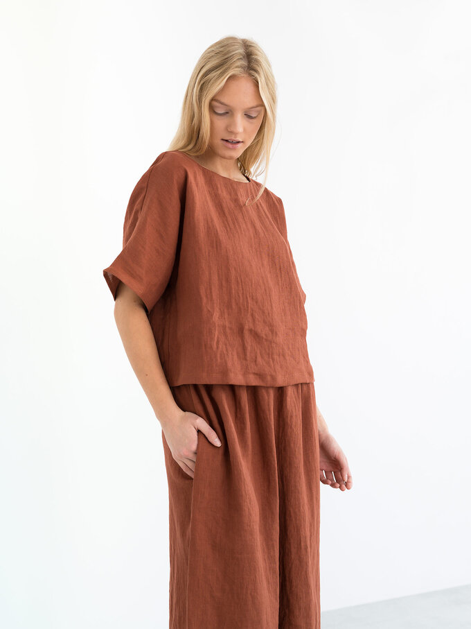 Bild 3 von JAYDEN Leinen Culotte in Rust, you can also choose other colors above von ALBERALKIRK