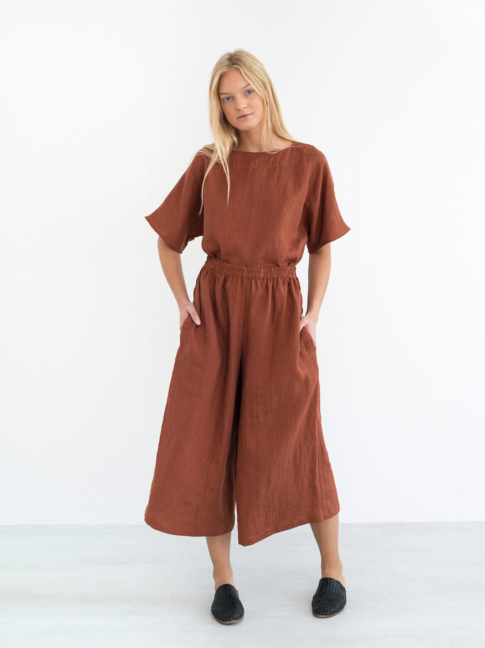 Bild 4 von JAYDEN Leinen Culotte in Rust, you can also choose other colors above von ALBERALKIRK
