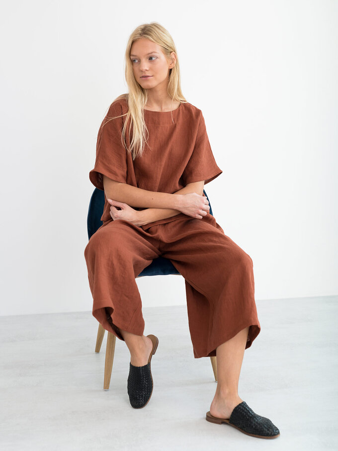 Bild 5 von JAYDEN Leinen Culotte in Rust, you can also choose other colors above von ALBERALKIRK