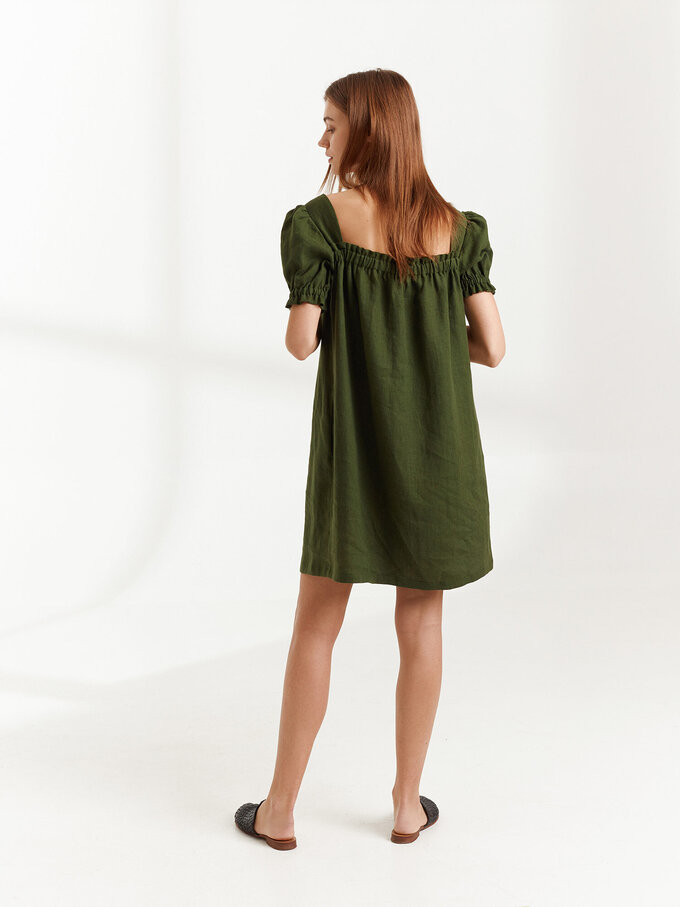 Bild 5 von JULY - Leinenkleid mit Knöpfen in Forest green, you can also choose other colors above von ALBERALKIRK