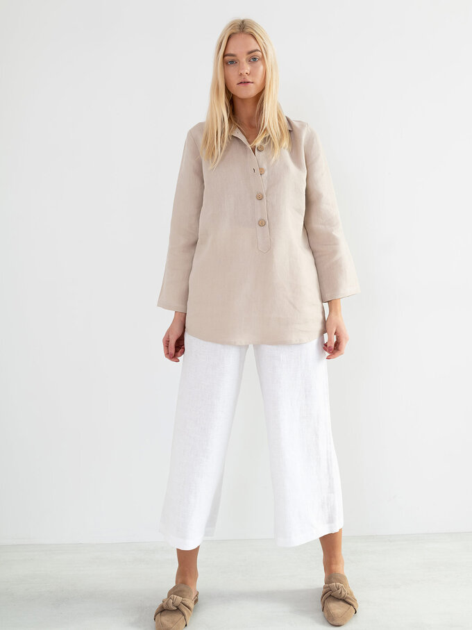 Bild 3 von LARA Leinen Tunika Shirt in Beige, you can also choose other colors above von ALBERALKIRK