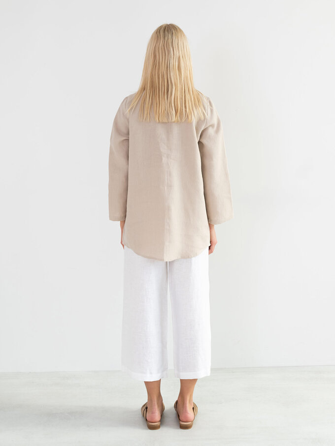 Bild 6 von LARA Leinen Tunika Shirt in Beige, you can also choose other colors above von ALBERALKIRK