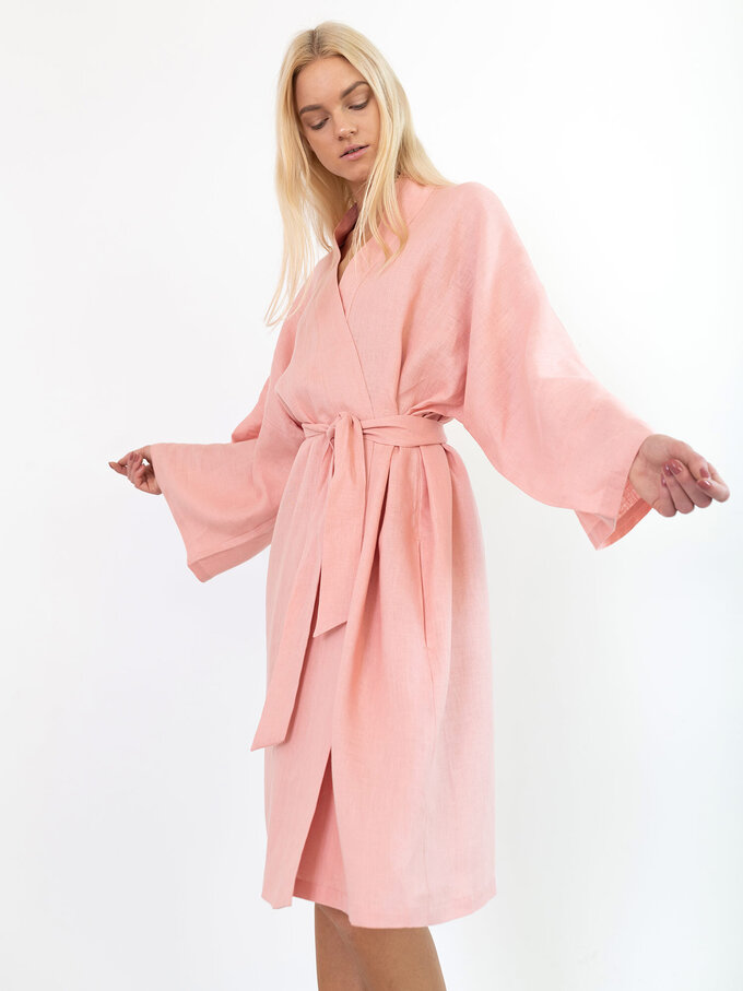 Bild 3 von LUNA Leinen Wickelkleid in Pink spanish, you can also choose other colors above von ALBERALKIRK