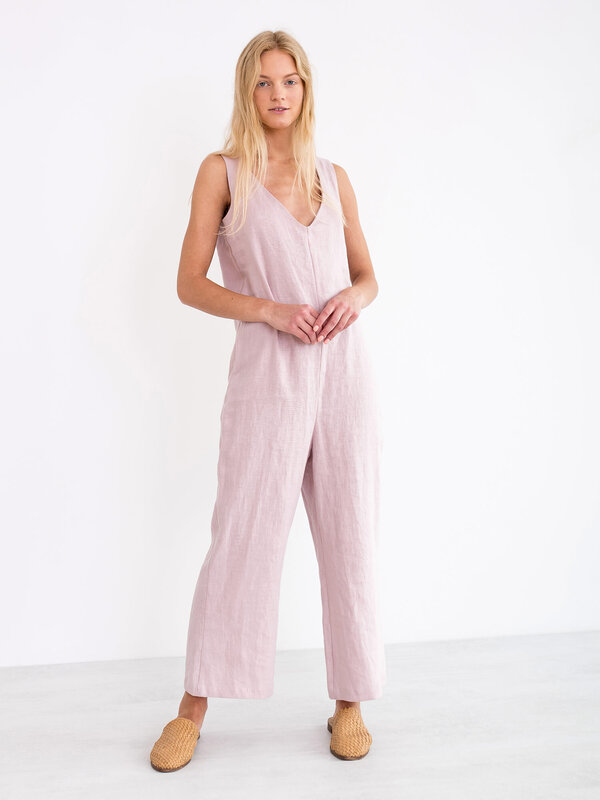 Image 1 of MADELINE Linen Jumpsuit in Apple Blossom from ALBERALKIRK