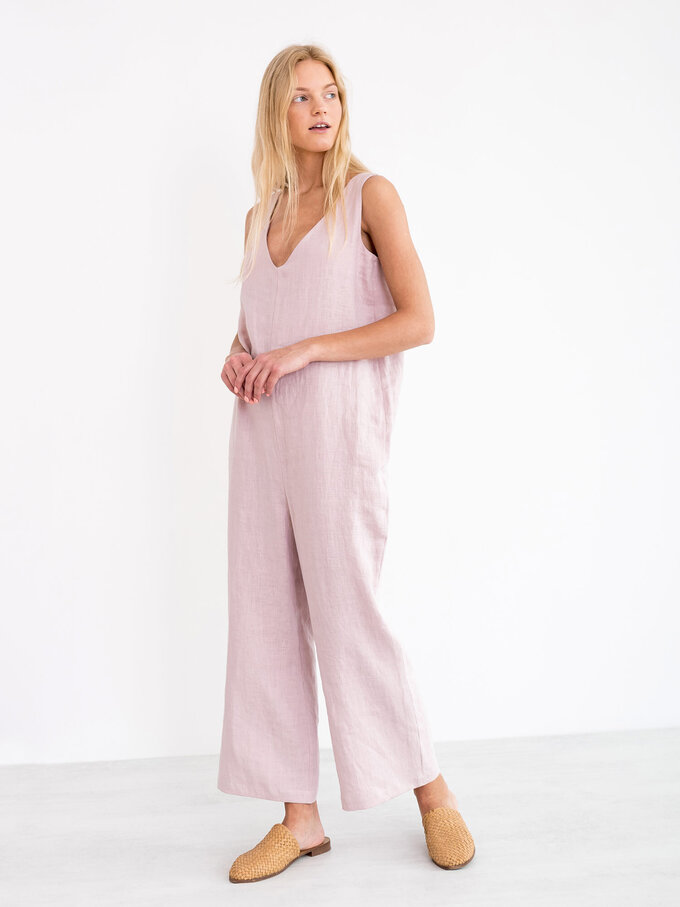 Image 4 of MADELINE Linen Jumpsuit in Apple Blossom from ALBERALKIRK