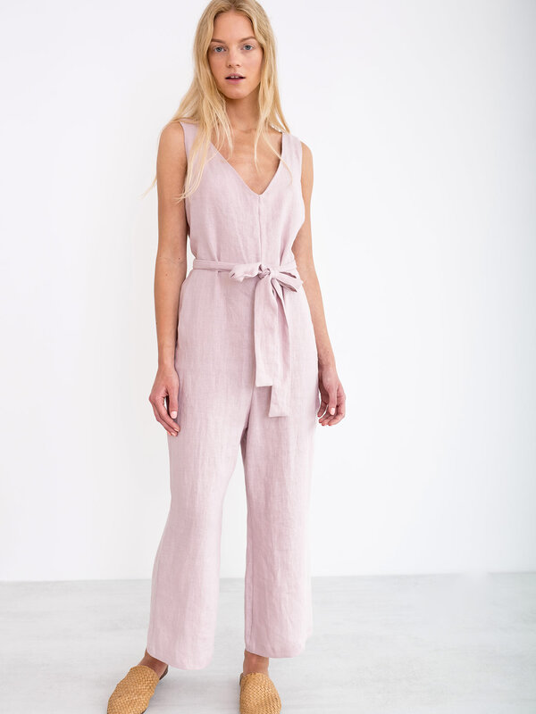 Image 1 of MADELINE Linen Jumpsuit in Apple Blossom from ALBERALKIRK