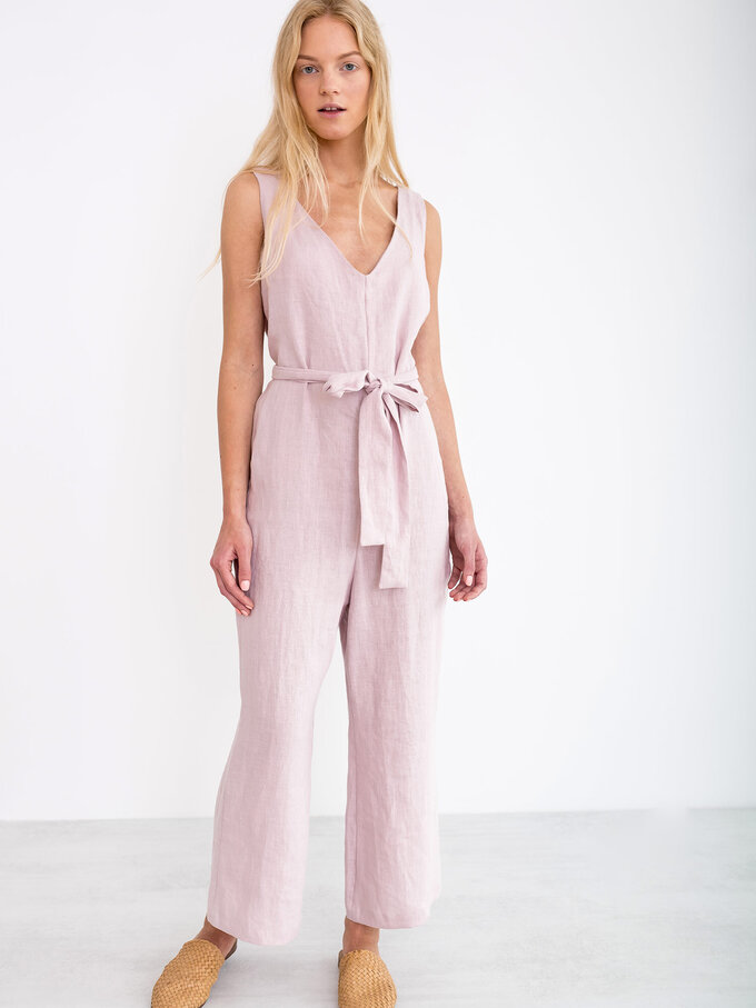 Image 1 of MADELINE Linen Jumpsuit in Apple Blossom from ALBERALKIRK