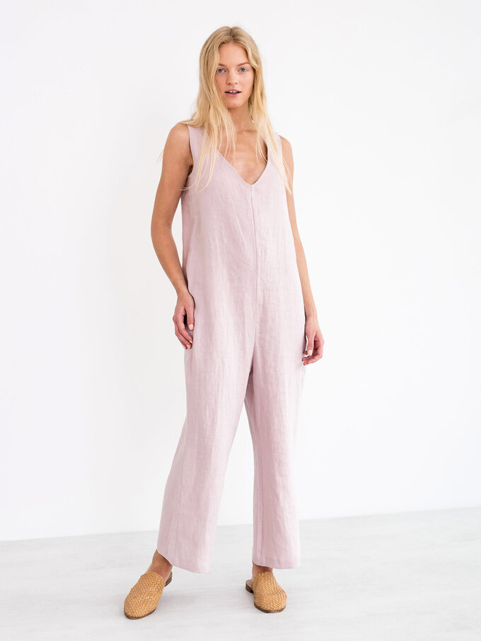 Image 3 of MADELINE Linen Jumpsuit in Apple Blossom from ALBERALKIRK