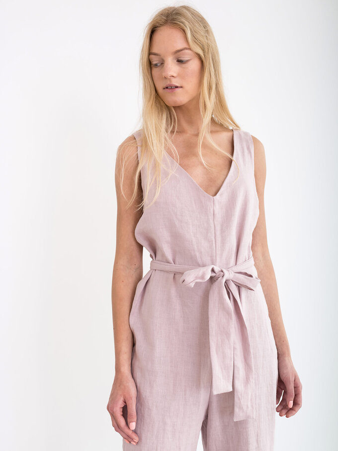Image 6 of MADELINE Linen Jumpsuit in Apple Blossom from ALBERALKIRK