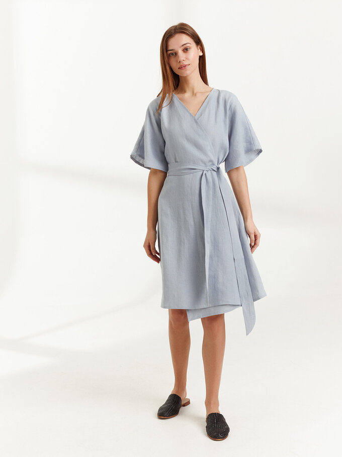 Bild 2 von MARY Leinen Wickelkleid in Bluestone, you can also choose other colors above von ALBERALKIRK