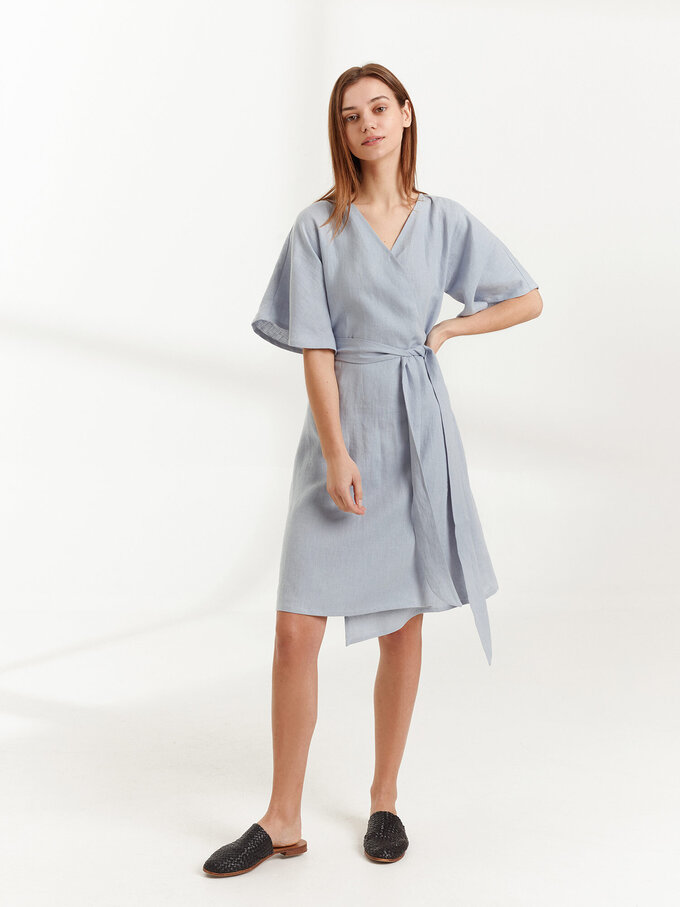 Bild 5 von MARY Leinen Wickelkleid in Bluestone, you can also choose other colors above von ALBERALKIRK
