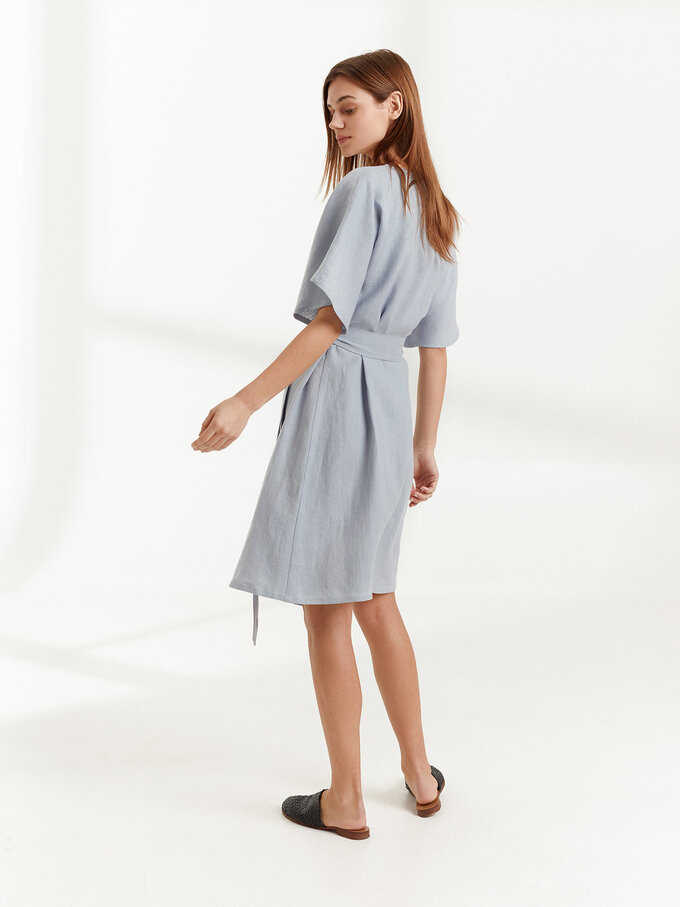 Bild 6 von MARY Leinen Wickelkleid in Bluestone, you can also choose other colors above von ALBERALKIRK