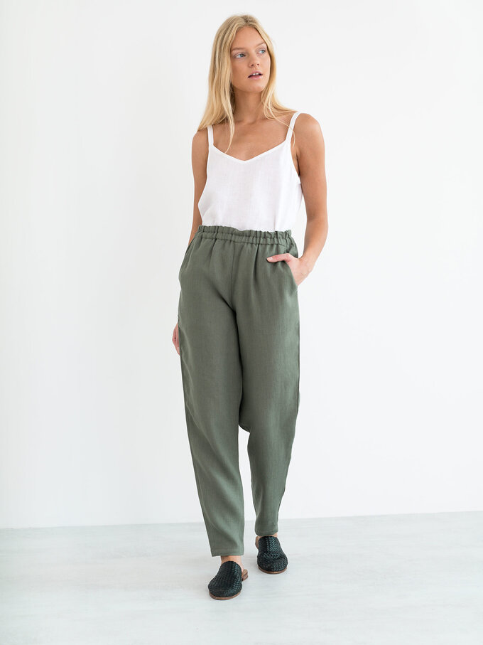 Image 4 of MILLIE Linen Cami Top in White from ALBERALKIRK
