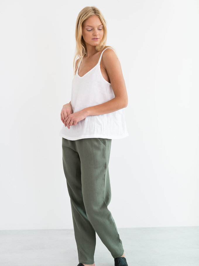 Image 5 of MILLIE Linen Cami Top in White from ALBERALKIRK