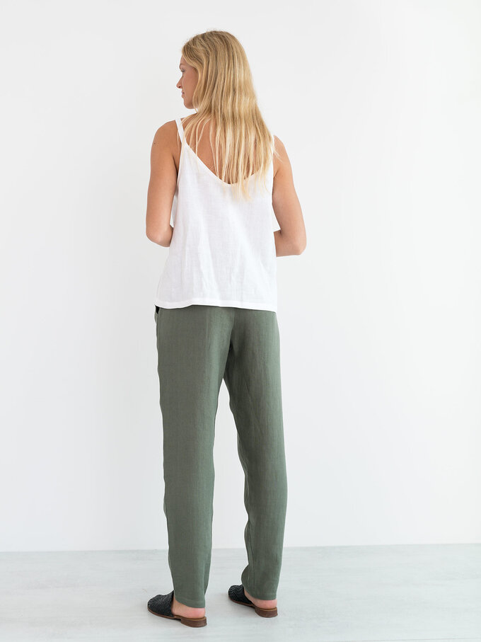 Image 6 of MILLIE Linen Cami Top in White from ALBERALKIRK