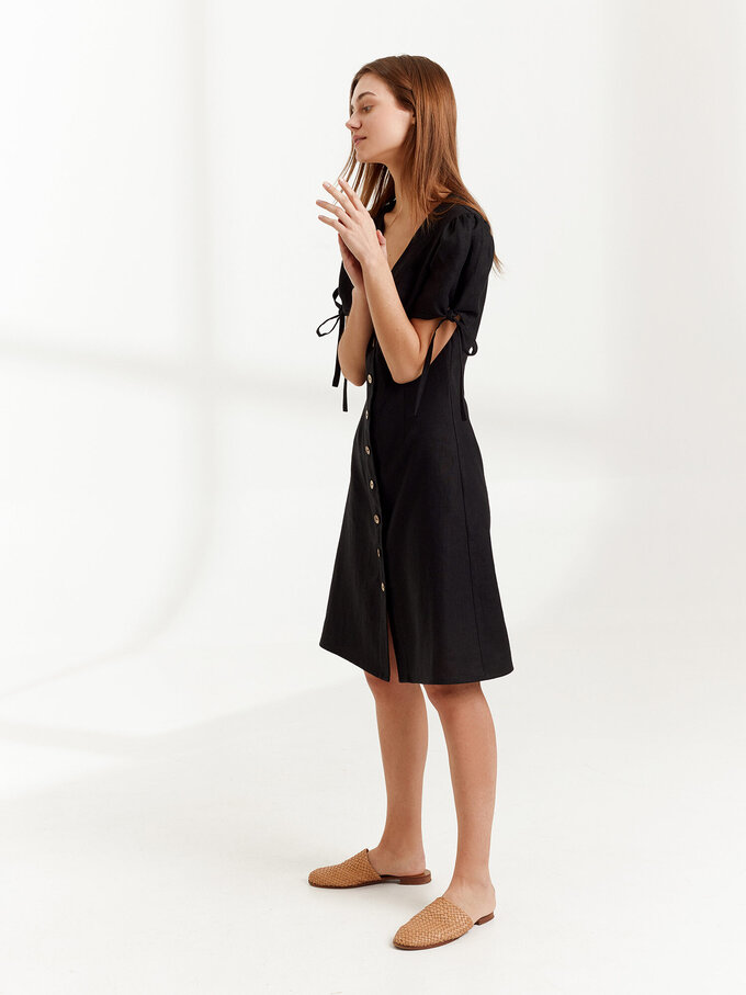 Bild 5 von MONICA Leinen-Hemdblusenkleid in Black, you can also choose other colors above von ALBERALKIRK