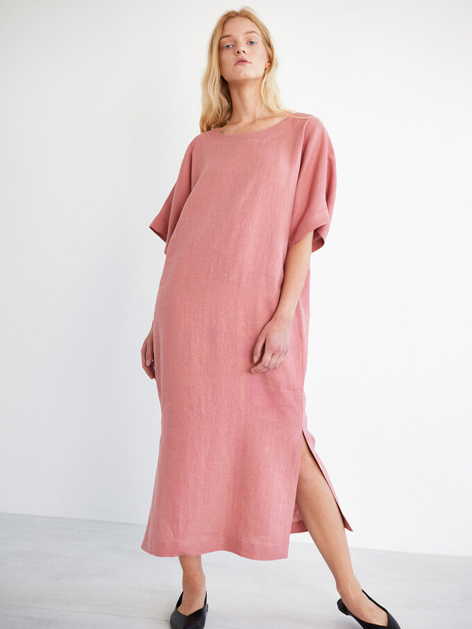 Bild 3 von OLIVIA Leinenkleid Midi & Maxi in Salmon pink, you can also choose other colors above von ALBERALKIRK