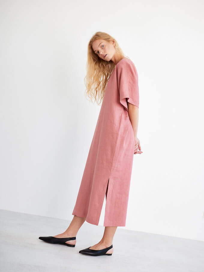 Bild 4 von OLIVIA Leinenkleid Midi & Maxi in Salmon pink, you can also choose other colors above von ALBERALKIRK
