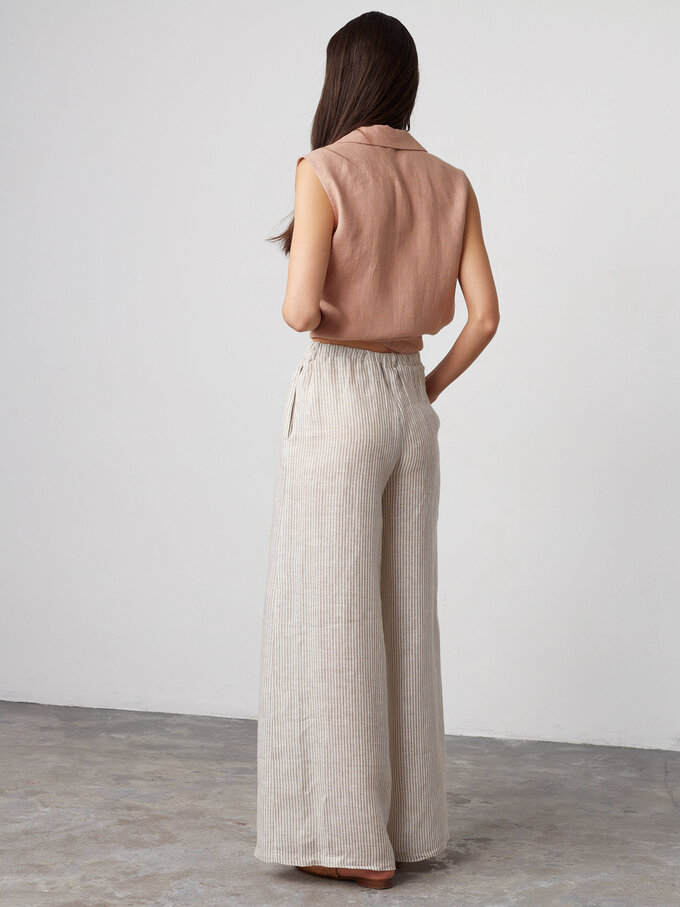 Bild 5 von PEARL - Weit geschnittene Leinenhose in Beige and white stripes, you can also choose other colors above von ALBERALKIRK