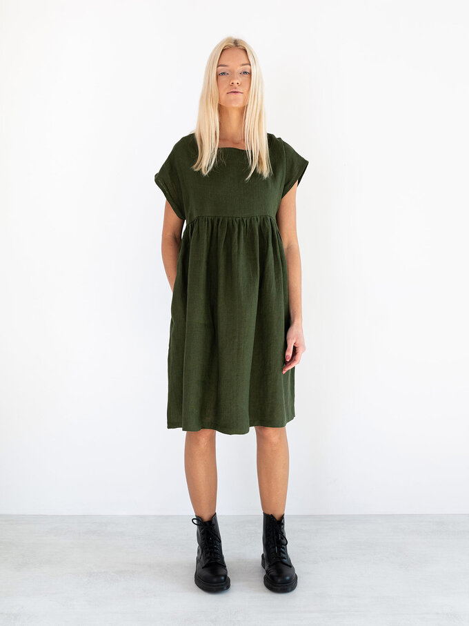 Bild 2 von POPPY Leinenkleid in Forest green, you can also choose other colors above von ALBERALKIRK