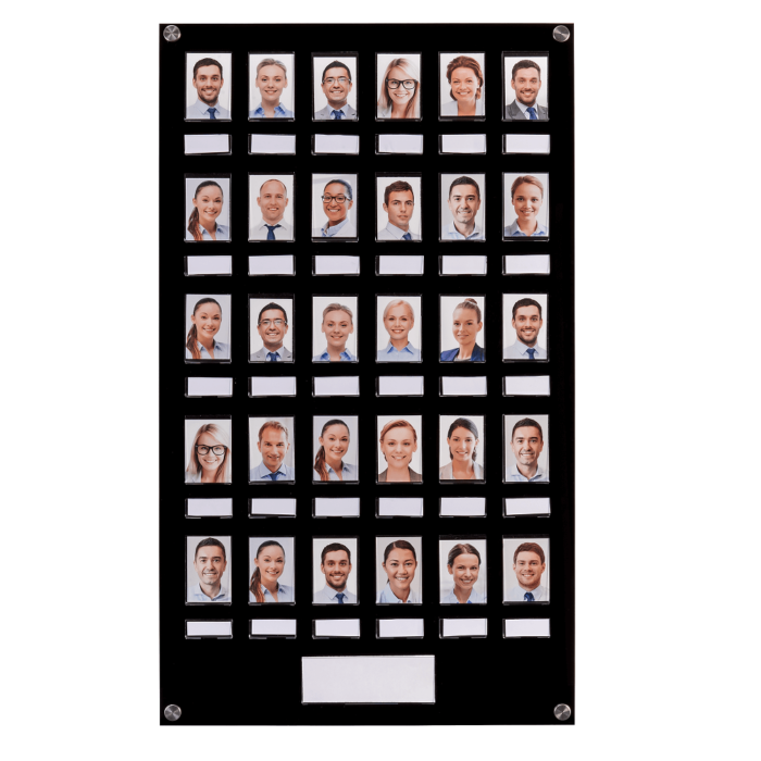 Acrylic Staff Photo Board with Name Pockets