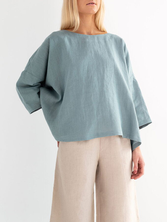 Image 4 of RILEY Wide Leg Linen Pants in Beige from ALBERALKIRK