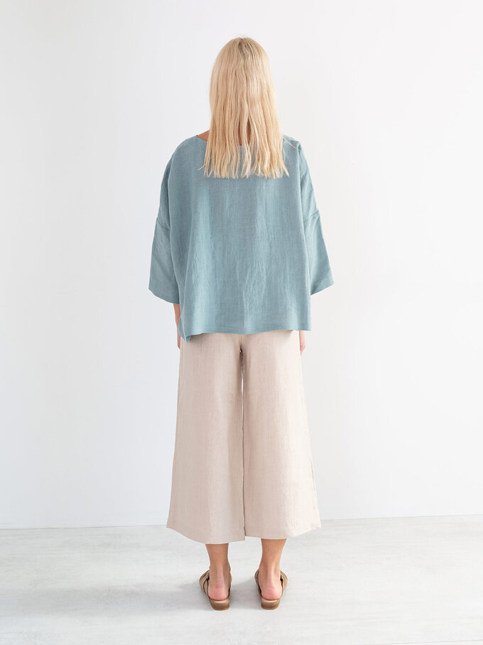 Image 5 of RILEY Wide Leg Linen Pants in Beige from ALBERALKIRK
