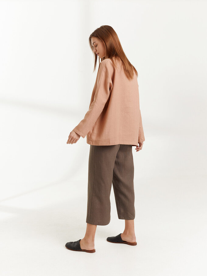Bild 6 von RILEY - Hochgeschnittene Leinenhose mit weitem Bein in Cocoa, you can also choose other colors above von ALBERALKIRK