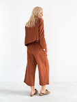Image 5 of RILEY Wide Leg Linen Pants in Rust from ALBERALKIRK