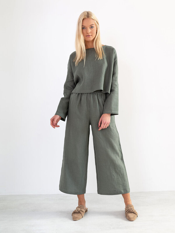 Bild 1 von RILEY - Hochgeschnittene Leinenhose mit weitem Bein in von Love and Confuse