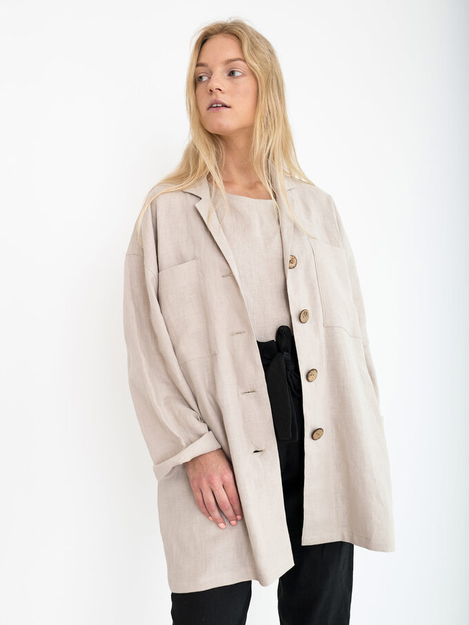 Image 5 of ROSEMARY Linen Jacket in Beige from ALBERALKIRK