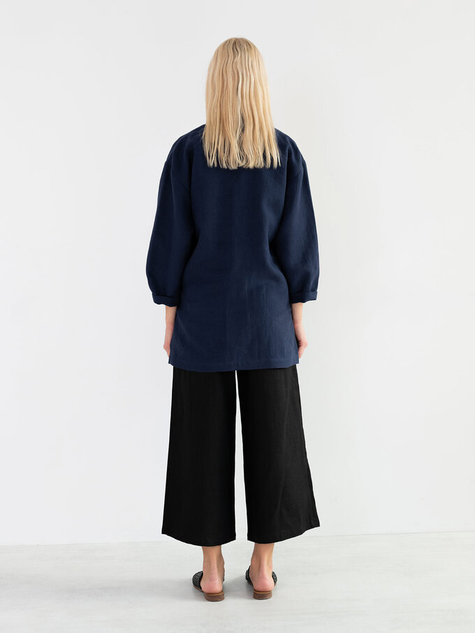 Image 6 of ROSEMARY Linen Shirt in Navy Blue from ALBERALKIRK