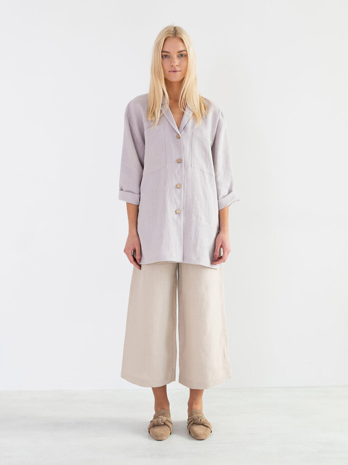 Image 2 of ROSEMARY Linen Shirt in Silver Pink from ALBERALKIRK