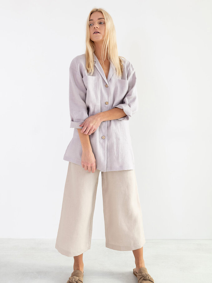 Image 3 of ROSEMARY Linen Shirt in Silver Pink from ALBERALKIRK