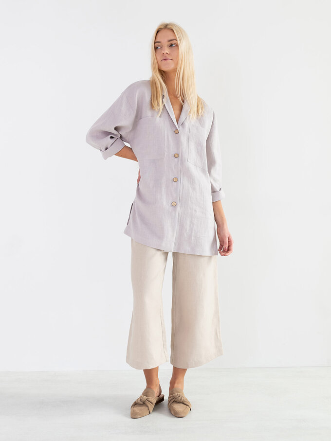 Image 4 of ROSEMARY Linen Shirt in Silver Pink from ALBERALKIRK