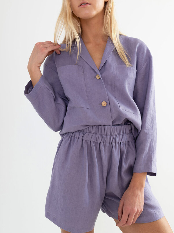 Image 1 of ROSEMARY Linen Shirt in Violet Tulip from Love and Confuse