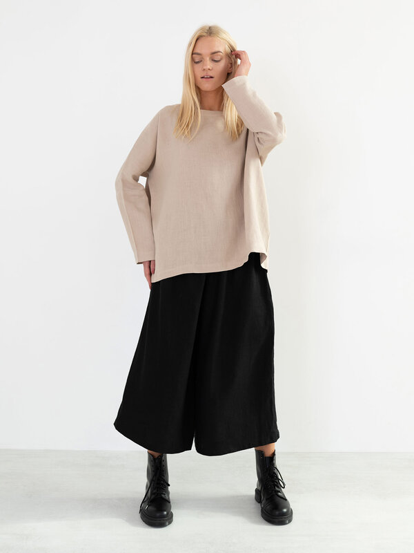 Image 1 of RUMI Linen Top in Beige from Love and Confuse
