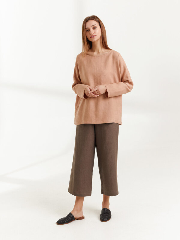 Image 1 of RUMI Linen Top in Camel from Love and Confuse
