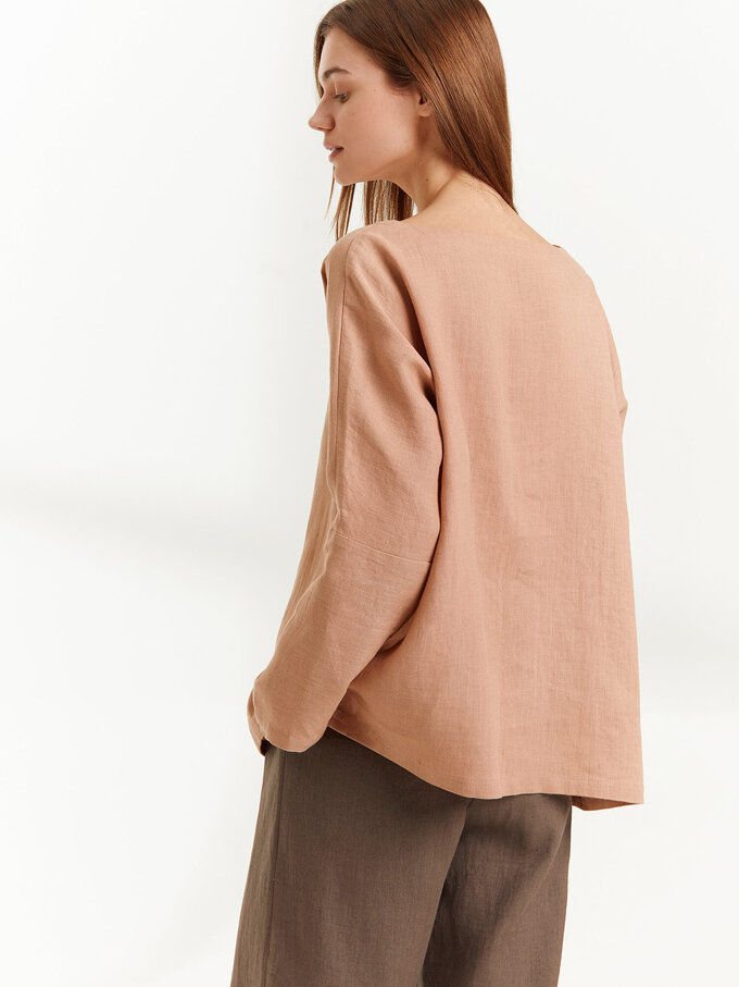 Image 5 of RUMI Linen Top in Camel from ALBERALKIRK