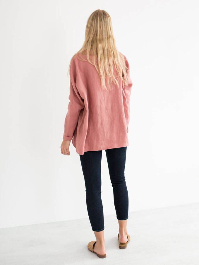 Image 5 of RUMI Linen Top in Salmon Pink from ALBERALKIRK