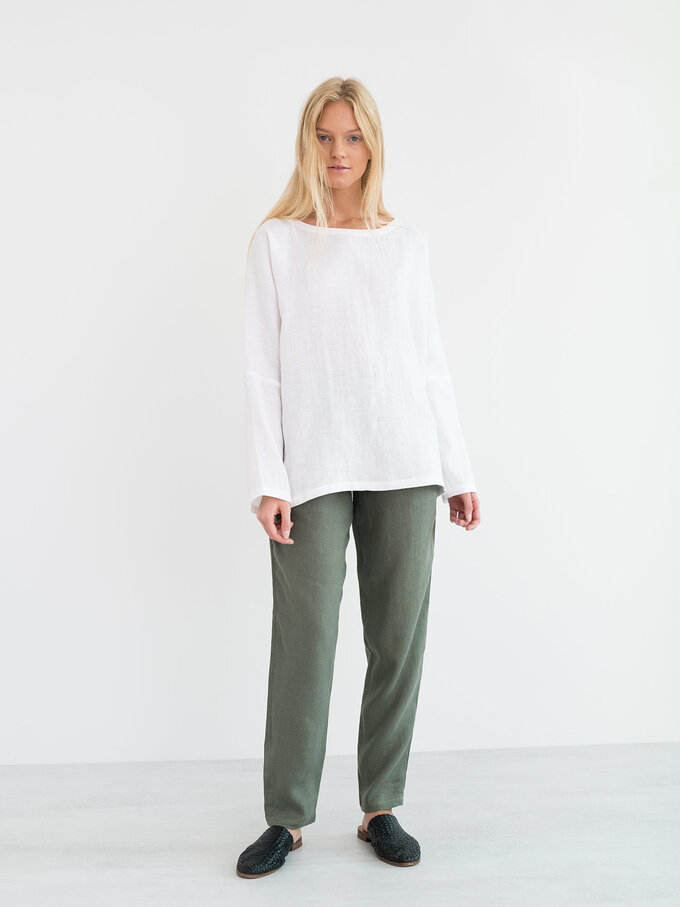 Image 2 of RUMI Linen Top in Sage Green from ALBERALKIRK