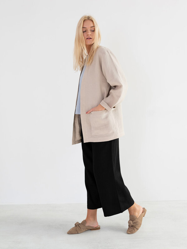 Image 1 of SELBY Linen Jacket in Beige from ALBERALKIRK
