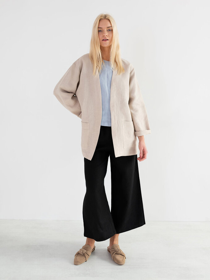 Image 2 of SELBY Linen Jacket in Beige from ALBERALKIRK