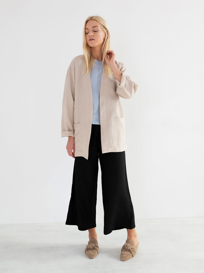 Image 3 of SELBY Linen Jacket in Beige from ALBERALKIRK