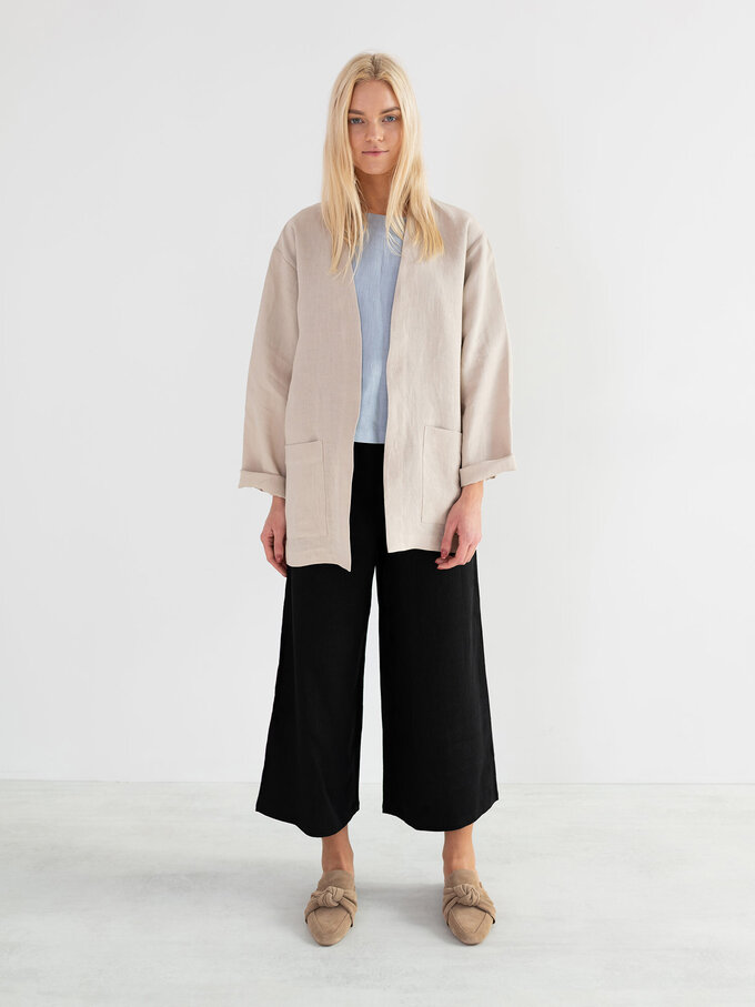 Image 5 of SELBY Linen Jacket in Beige from ALBERALKIRK