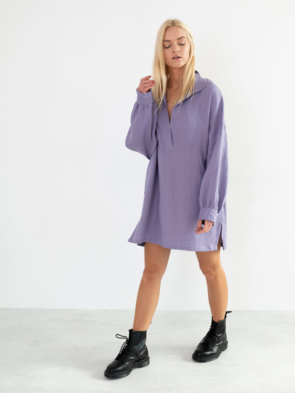 Image 1 of SKY Linen Tunic in Violet Tulip from Love and Confuse