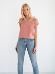 Bild 1 von SOPHIE Leinentop mit Trägern in Salmon pink, you can also choose other colors above von ALBERALKIRK