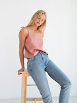 Bild 5 von SOPHIE Leinentop mit Trägern in Salmon pink, you can also choose other colors above von ALBERALKIRK
