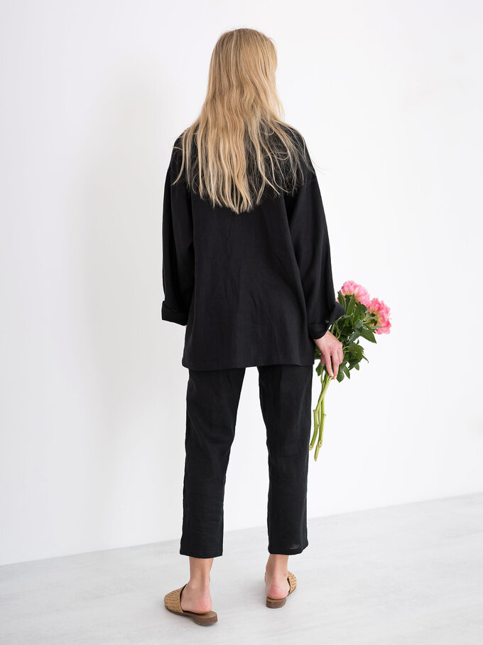Image 5 of VALERIE Linen Blazer in Black from ALBERALKIRK