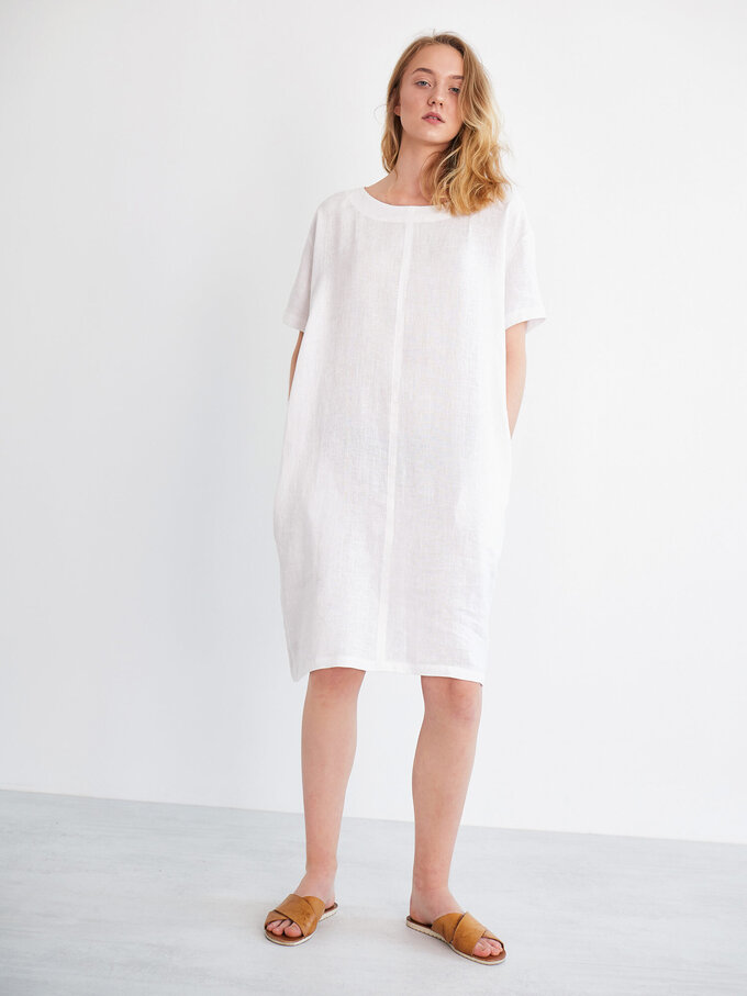 Bild 2 von VENICE Leinen-Tunikakleid in White, you can also choose other colors above von ALBERALKIRK